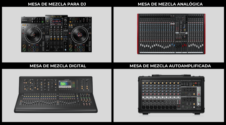 ¿Qué tipos de mesas de mezclas existen?