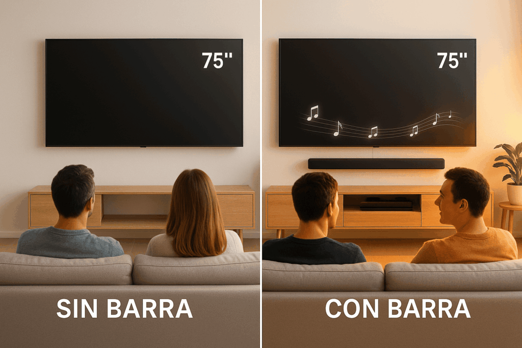 Barra de sonido para TV de 75 pulgadas